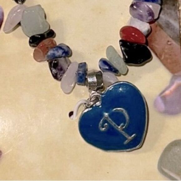 Genuine Gemstones Semi-Precious Personalized P Necklace - Picture 5 of 7